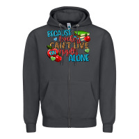 Smoke because teachers cant live on apples alone Zipper Hoodie - NancyCooperArtShop