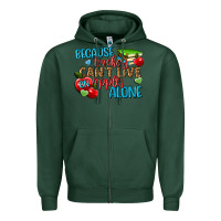 Sports Green because teachers cant live on apples alone Zipper Hoodie - NancyCooperArtShop