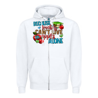 White because teachers cant live on apples alone Zipper Hoodie - NancyCooperArtShop