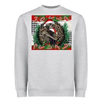 Heather Grey Merry Christmas skeleton Heavyweight Sweatshirt - NancyCooperArtShop