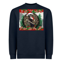 Navy Merry Christmas skeleton Heavyweight Sweatshirt - NancyCooperArtShop