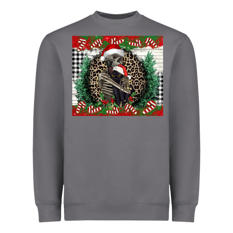 Merry Christmas Skeleton Heavyweight Sweatshirt by NancyCooperArtShop | Teevron