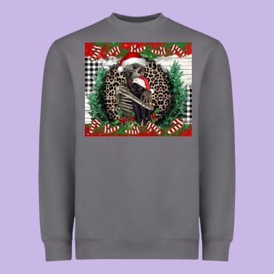 Merry Christmas Skeleton Heavyweight Sweatshirt Designed By Nancycooperartshop