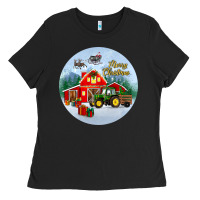 Merry Christmas Small Town Christmas Ornament Ladies Tee | Teevron