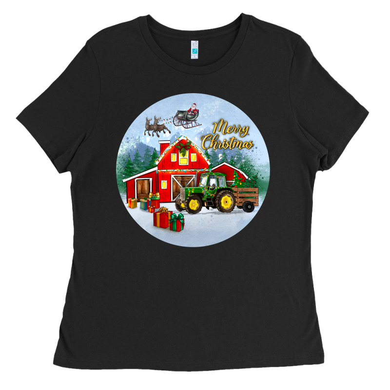 Merry Christmas Small Town Christmas Ornament Ladies Tee by BundleAndBundleShop | Teevron