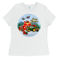 White merry christmas small town christmas ornament Ladies Tee - BundleAndBundleShop