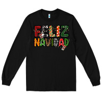 Black feliz navidad Long Sleeve Tee - MaliasSmallBusiness