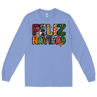 Colony Blue feliz navidad Long Sleeve Tee - MaliasSmallBusiness