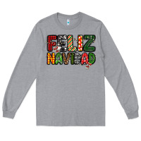 Heather Grey feliz navidad Long Sleeve Tee - MaliasSmallBusiness