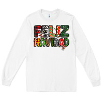 White feliz navidad Long Sleeve Tee - MaliasSmallBusiness