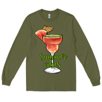 Army Green summer vibes Long Sleeve Tee - JahusDesignShop