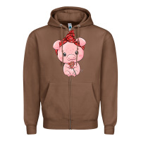 Chestnut cute pig Zipper Hoodie - texasbilliewilder