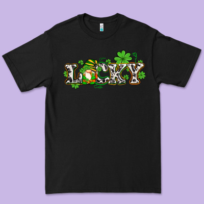 Lucky With Gnome And  Shamrocks Premium Tee Designed By Adodesignshop