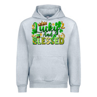 Heather Grey lucky and blessed Urban Hoodie - FaDigitalArtStudio