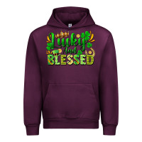 Mauve Wine lucky and blessed Urban Hoodie - FaDigitalArtStudio