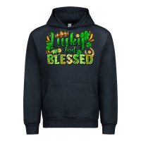 Navy lucky and blessed Urban Hoodie - FaDigitalArtStudio