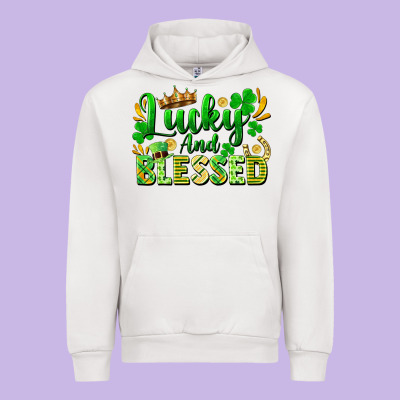 Lucky And Blessed Urban Hoodie Designed By Fadigitalartstudio