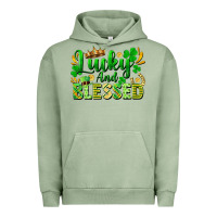 Pigment Oil Green lucky and blessed Urban Hoodie - FaDigitalArtStudio