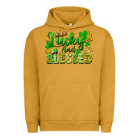 Pigment Peanut Butter lucky and blessed Urban Hoodie - FaDigitalArtStudio