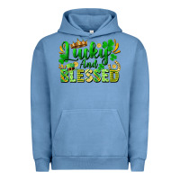 Pigment Pebble Blue lucky and blessed Urban Hoodie - FaDigitalArtStudio