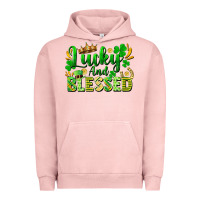 Pigment Salmon lucky and blessed Urban Hoodie - FaDigitalArtStudio