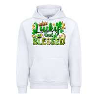 White lucky and blessed Urban Hoodie - FaDigitalArtStudio