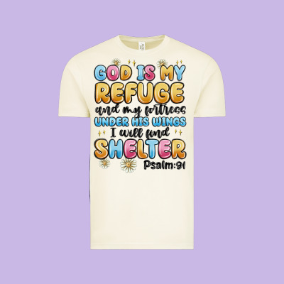 God Is My Refuge And My Fortress Under His Wings Vintage Tee Designed By Maliassmallbusiness
