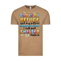 Vintage Coffee god is my refuge and my fortress under his wings Vintage Tee - MaliasSmallBusiness