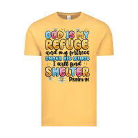 Vintage Mustard god is my refuge and my fortress under his wings Vintage Tee - MaliasSmallBusiness
