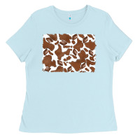 Baby Blue distressed chocolate milkshake cowhide Ladies Tee - RanaPortraitStore