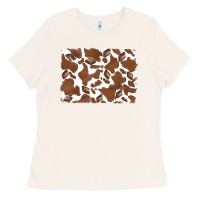 Bone distressed chocolate milkshake cowhide Ladies Tee - RanaPortraitStore