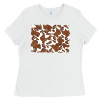 White distressed chocolate milkshake cowhide Ladies Tee - RanaPortraitStore