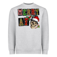 Heather Grey Merry af skeleton messy bun Heavyweight Sweatshirt - NancyCooperArtShop