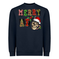 Navy Merry af skeleton messy bun Heavyweight Sweatshirt - NancyCooperArtShop