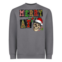 Merry Af Skeleton Messy Bun Heavyweight Sweatshirt | Teevron