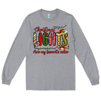 Heather Grey christmas lights are my favorite color Long Sleeve Tee - MaliasSmallBusiness