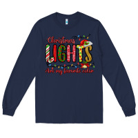Navy christmas lights are my favorite color Long Sleeve Tee - MaliasSmallBusiness