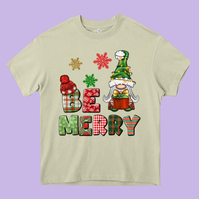 Be Merry Heavy Core Tee Designed By Bundleandbundleshop