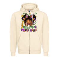Sandshell little miss mardi gras afro messy bun kid Zipper Hoodie - texasbilliewilder