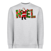 Heather Grey Noel Santa Heavyweight Sweatshirt - NancyCooperArtShop