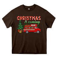 Chocolate Brown christmas is coming Heavy Core Tee - BundleAndBundleShop