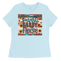Baby Blue smart  sassy fierce Ladies Tee - JahusDesignShop