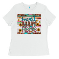 White smart  sassy fierce Ladies Tee - JahusDesignShop