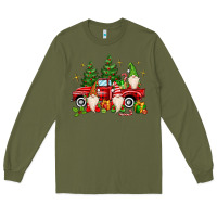 Army Green christmas gnomes truck Long Sleeve Tee - MaliasSmallBusiness