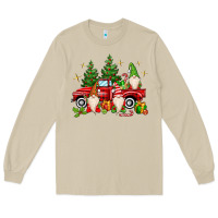 Mushroom christmas gnomes truck Long Sleeve Tee - MaliasSmallBusiness