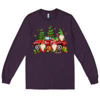 Plum christmas gnomes truck Long Sleeve Tee - MaliasSmallBusiness