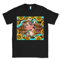 Black western cute cow with sunflower Classic Tee - NancyCooperArtShop