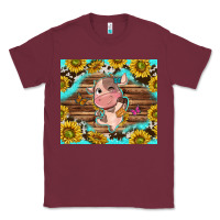 Burgundy western cute cow with sunflower Classic Tee - NancyCooperArtShop