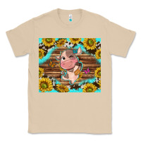Mushroom western cute cow with sunflower Classic Tee - NancyCooperArtShop