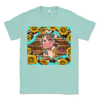 Seafoam western cute cow with sunflower Classic Tee - NancyCooperArtShop